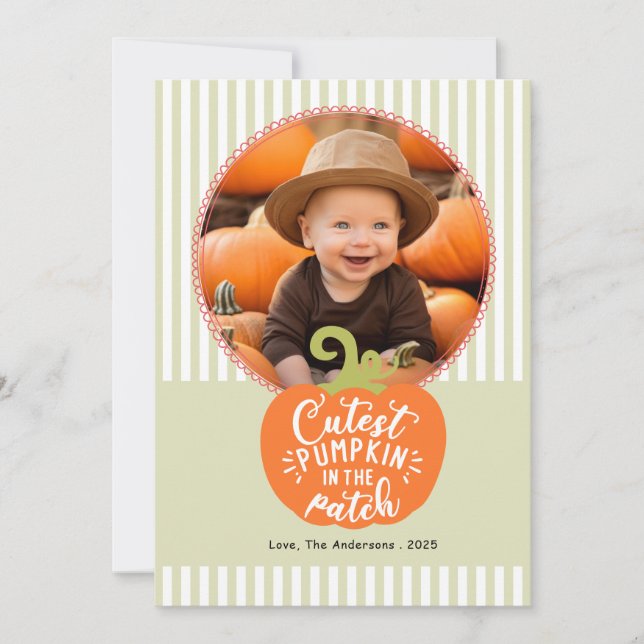 Cutest Pumpkin Fall Photo Card (Front)