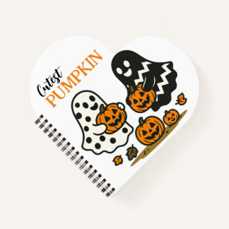 Cutest Pumpkin Ghosts - White Spiral Notebook