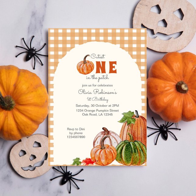Cutest Pumpkin in the Patch 1st Birthday   Invitation (Creator Uploaded)