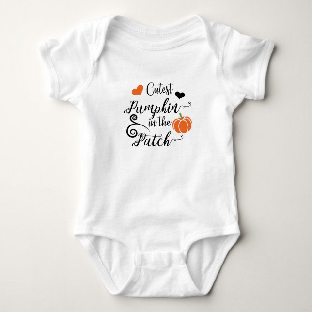 cutest pumpkin in the patch baby bodysuit (Front)