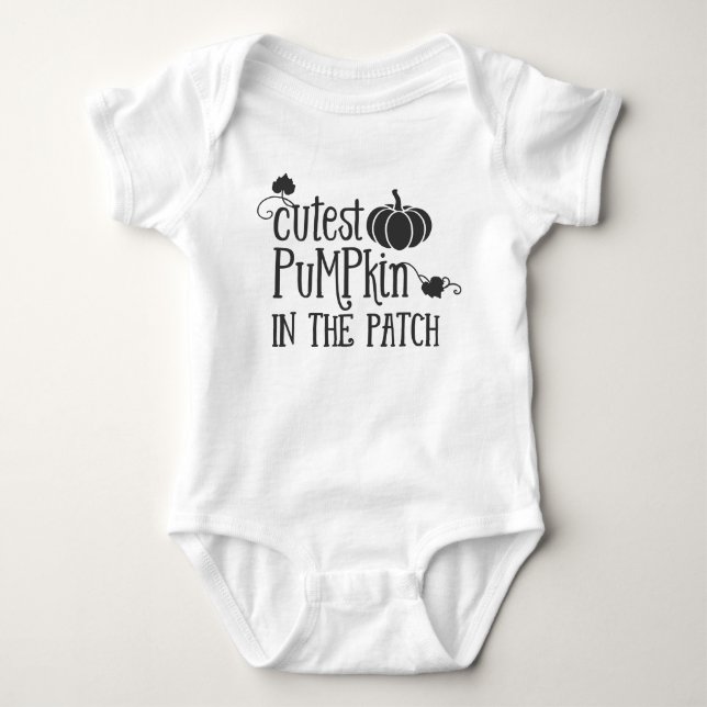 Cutest Pumpkin In The Patch Baby Bodysuit (Front)