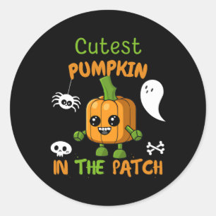 Cutest Pumpkin In The Patch Boy Girl Toddler Fall Classic Round Sticker