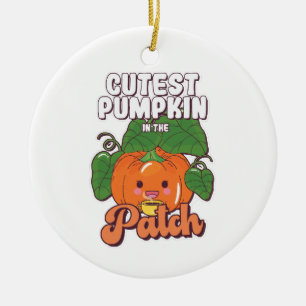cutest pumpkin in the patch ceramic ornament