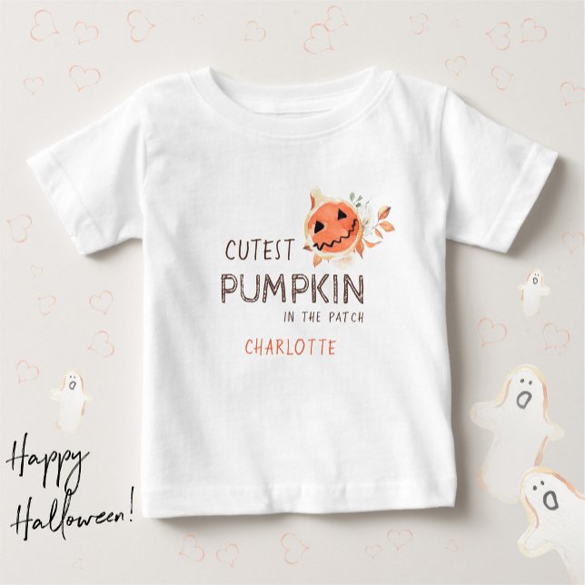 Cutest Pumpkin In The Patch Fall Baby T-Shirt (Cutest Pumpkin in the Patch Handdrawn Halloween Baby T-Shirt ©Susanne Sachers - Sunny Mind Design)