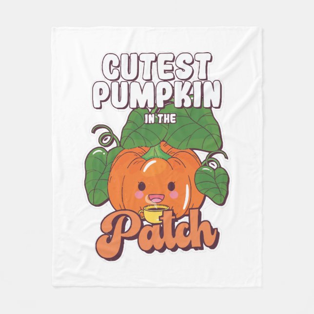 cutest pumpkin in the patch fleece blanket (Front)
