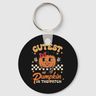 Cutest Pumpkin In The Patch Funny Halloween Thanks Keychain