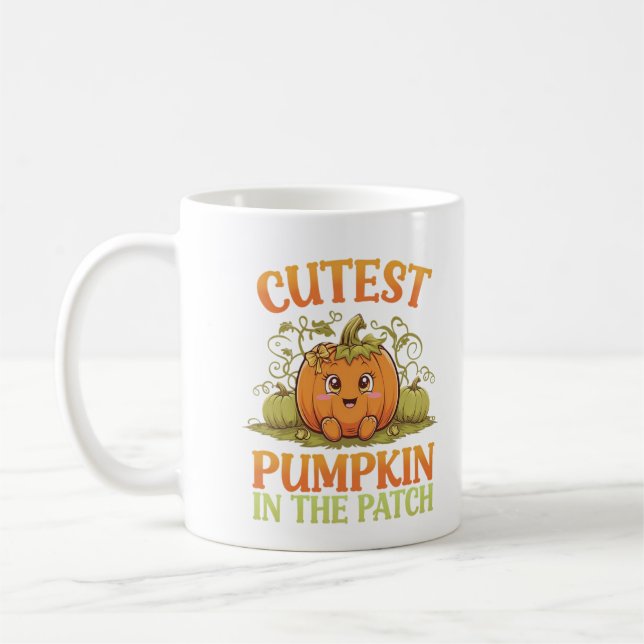 Cutest Pumpkin in the Patch Halloween Mug Design (Left)