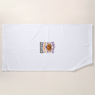 Cutest Pumpkin In The Patch Halloween Shirt Design Beach Towel
