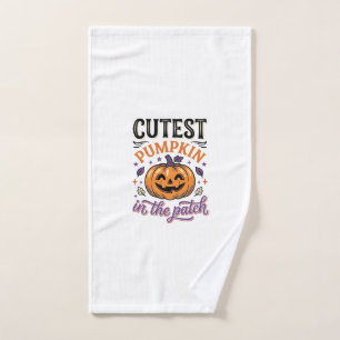 Cutest Pumpkin In The Patch Halloween Shirt Design Hand Towel