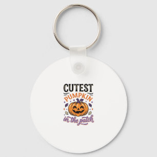 Cutest Pumpkin In The Patch Halloween Shirt Design Keychain
