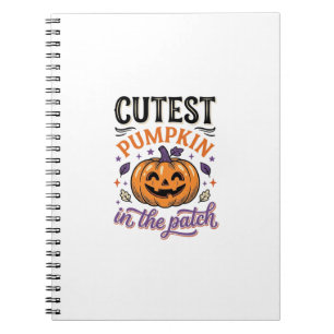 Cutest Pumpkin In The Patch Halloween Shirt Design Notebook