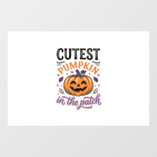 Cutest Pumpkin In The Patch Halloween Shirt Design Window Cling