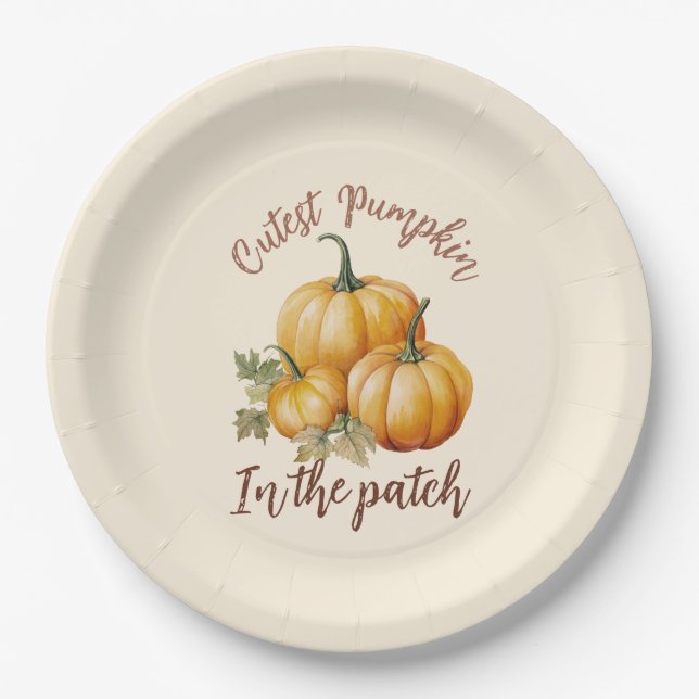 Cutest Pumpkin in the Patch Paper Plate (Front)