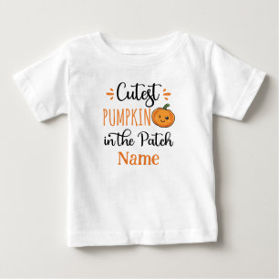 Cutest Pumpkin in the Patch Personalized Baby T-Shirt