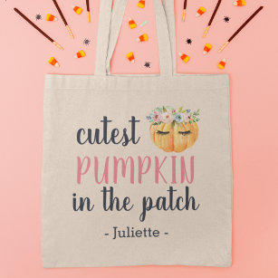 Cutest Pumpkin in the Patch   Personalized Kids Tote Bag