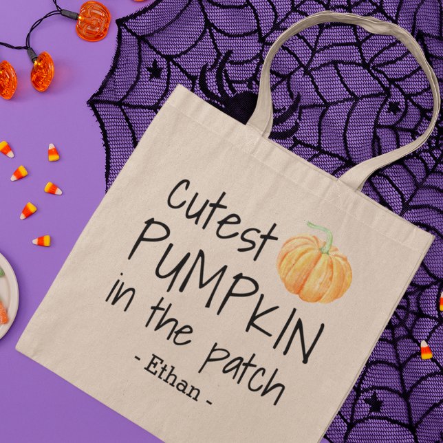 Cutest Pumpkin in the Patch | Personalized Kids Tote Bag (Creator Uploaded)
