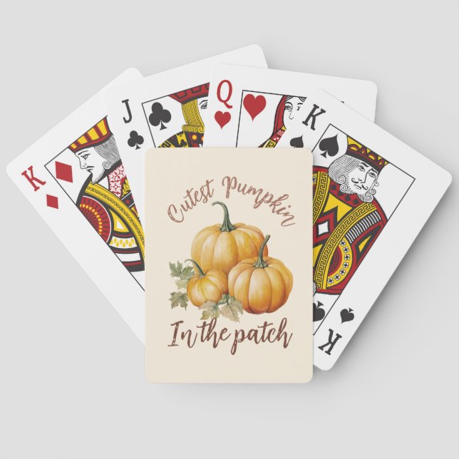 Cutest Pumpkin in the Patch Playing Cards (Back)