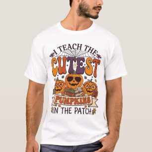 Cutest Pumpkins Halloween Teacher Glasses Books_1 T-Shirt
