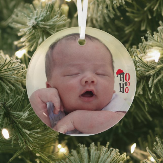 Cutest Sleeping Baby Christmas Tree  Glass Ornament (Insitu)
