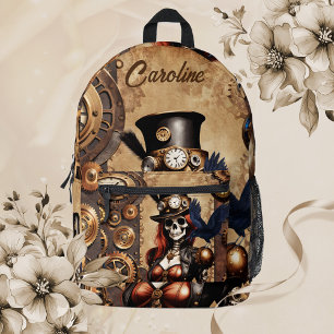 Cutest Steampunk Skeleton Printed Backpack