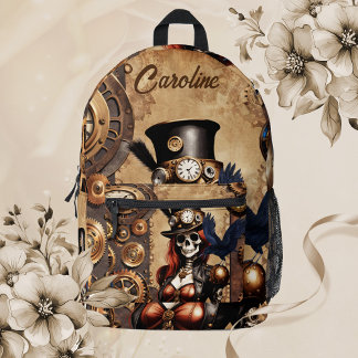 Cutest Steampunk Skeleton Printed Backpack