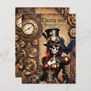 Cutest Steampunk Skeleton  Thank You Card