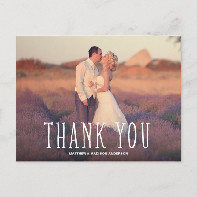 CUTEST THANKS | WEDDING THANK YOU POST CARD (Front)