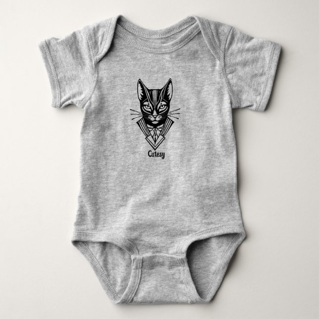 Cutesy cat  baby bodysuit (Front)
