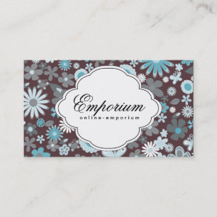 Cutesy Flower Pattern (blue) Business Card