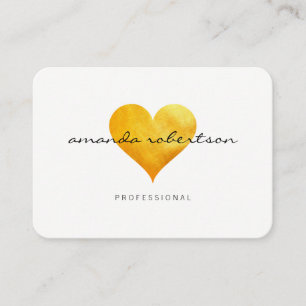 Cutesy Gold Heart Business Card