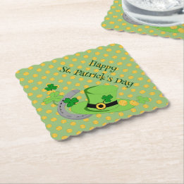 Cutesy Luck for the Irish Paper Coaster