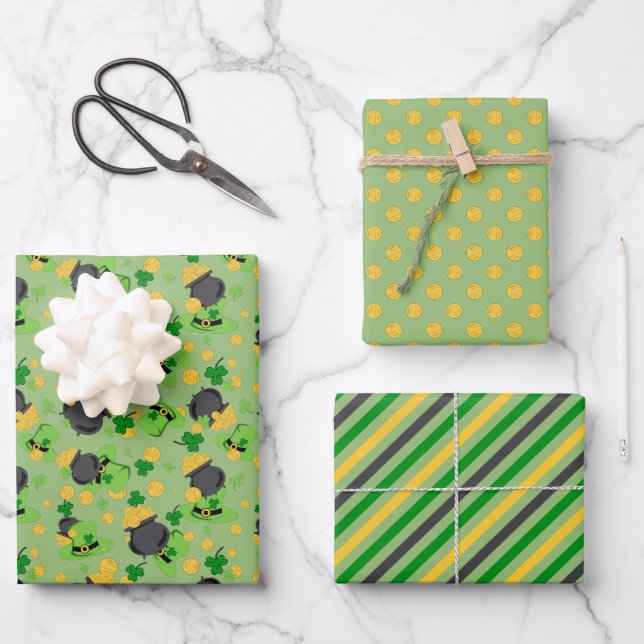 Cutesy Luck for the Irish Wrapping Paper (Front)