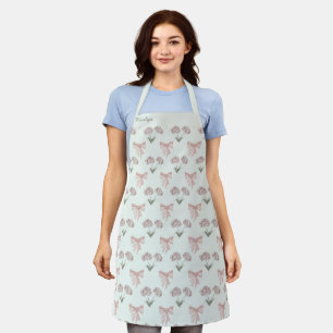 Cutesy Mint Coquette Printed Apron