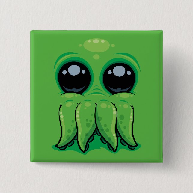 Cutethulhu Cute Cthulhu Face 2 Inch Square Button (Front)