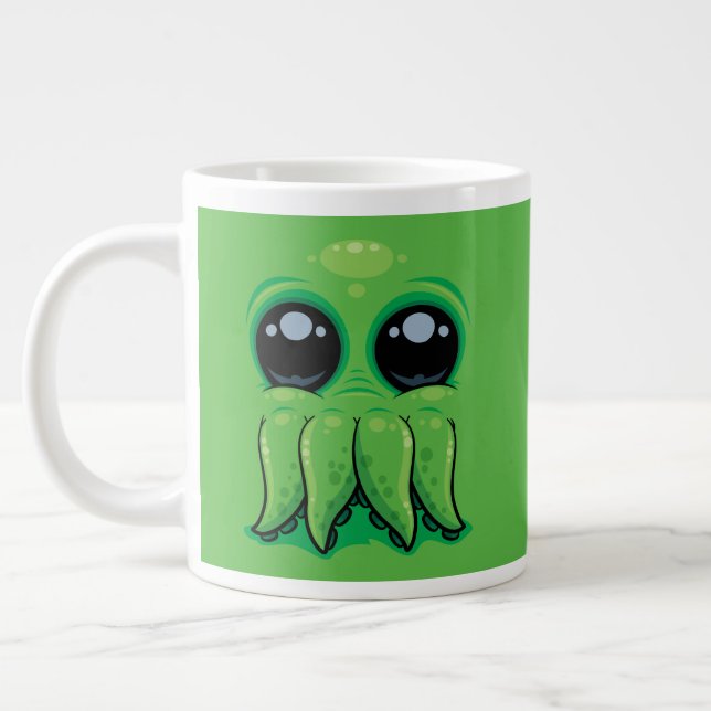 Cutethulhu Cute Cthulhu Face Large Coffee Mug (Left)