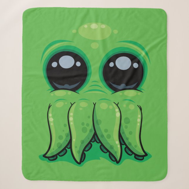 Cutethulhu Cute Cthulhu Face Sherpa Blanket (Front)