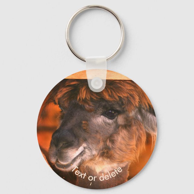 Cutey Llama Animal Personalized Keychain (Front)