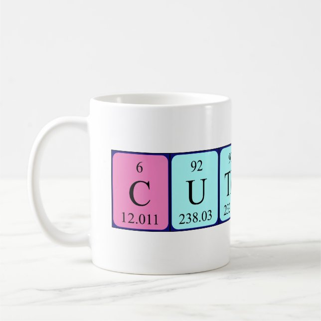 Cuthbert periodic table name mug (Left)