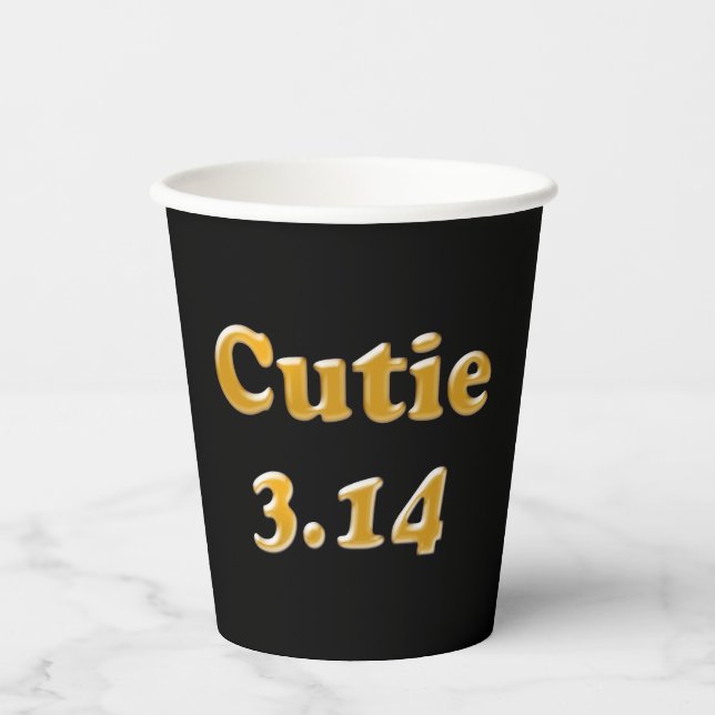 Cutie 3.14 Pi Day Paper Cups (Front)