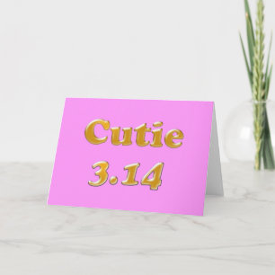 Cutie 3.14 Pi Day Pink Card