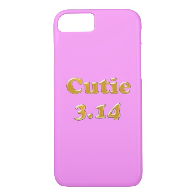 Cutie 3.14 Pi Day Pink Heart Case-Mate iPhone Case (Back)