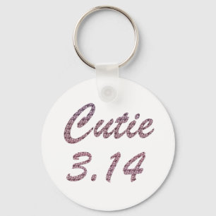 Cutie 3.14 Pi Day Pink Keychain