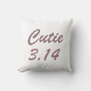 Cutie 3.14 Pi Day Pink Throw Pillow