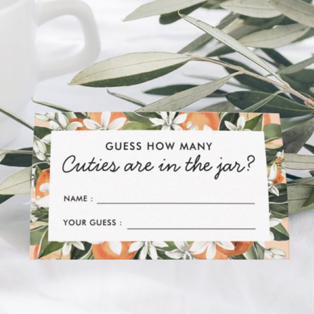 Cutie Baby Shower How Many Cuties Are In The Jar Enclosure Card (Creator Uploaded)