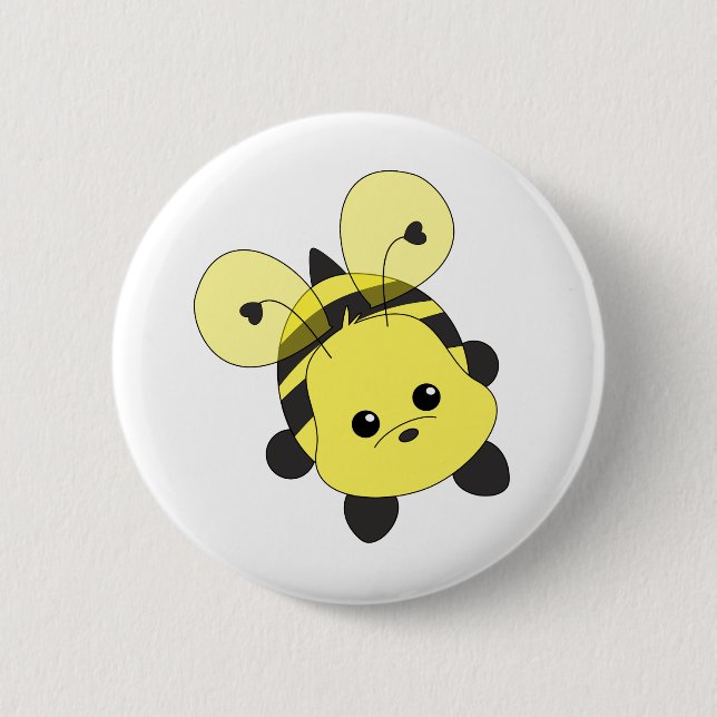 Cutie Bee 2 Inch Round Button (Front)