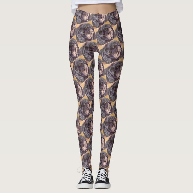 CUTIE BLACK COCK-A-POO MIX LEGGINGS (Front)