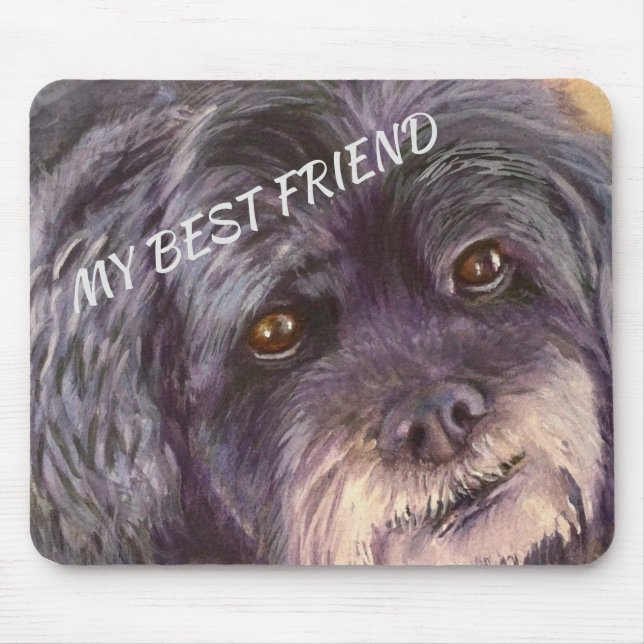 CUTIE BLACK COCK-A-POO MIX MOUSE PAD (Front)