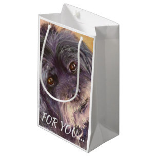CUTIE BLACK COCK-A-POO MIX SMALL GIFT BAG