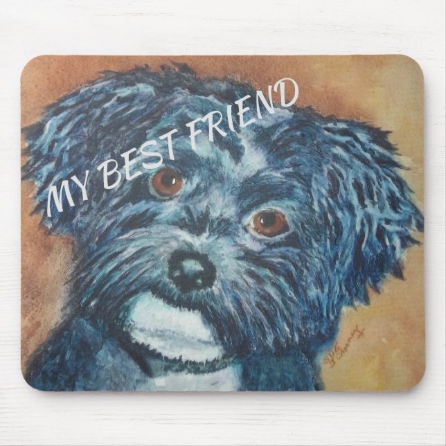 CUTIE BLACK HAVANESE MOUSE PAD (Front)