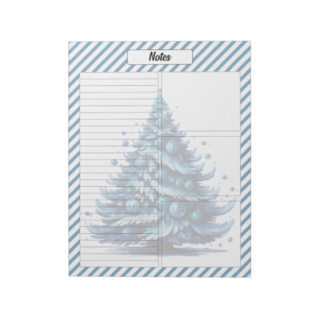Cutie Blue Christmas Notepad (Rotated)